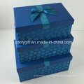 Custom Design Flocking Ribbon Decorated Paper Gift Storage Box